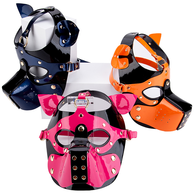BDSM Prodotti erotici per schiavi per cani Maschera per occhi per cani Set di bondage per benda di ritenuta