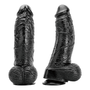 Fallo realistico in PVC nero da 13,6 pollici Body Safe per donna Pene realistico con forte ventosa