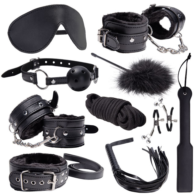10 PCS Bondage Kits PU Leder Fesseln Set Fetisch BDSM Ausr&uuml;stung Erotische Rollenspiele Sexspielzeug f&uuml;r Paare SM Erwachsene Cosplay Spiele