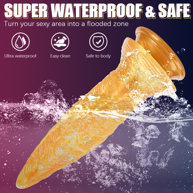 Herrenspielzeug f&uuml;r Erwachsene, Fantasy-Gold-Alien-Dildo, Tierdildos mit buntem Monster-Design