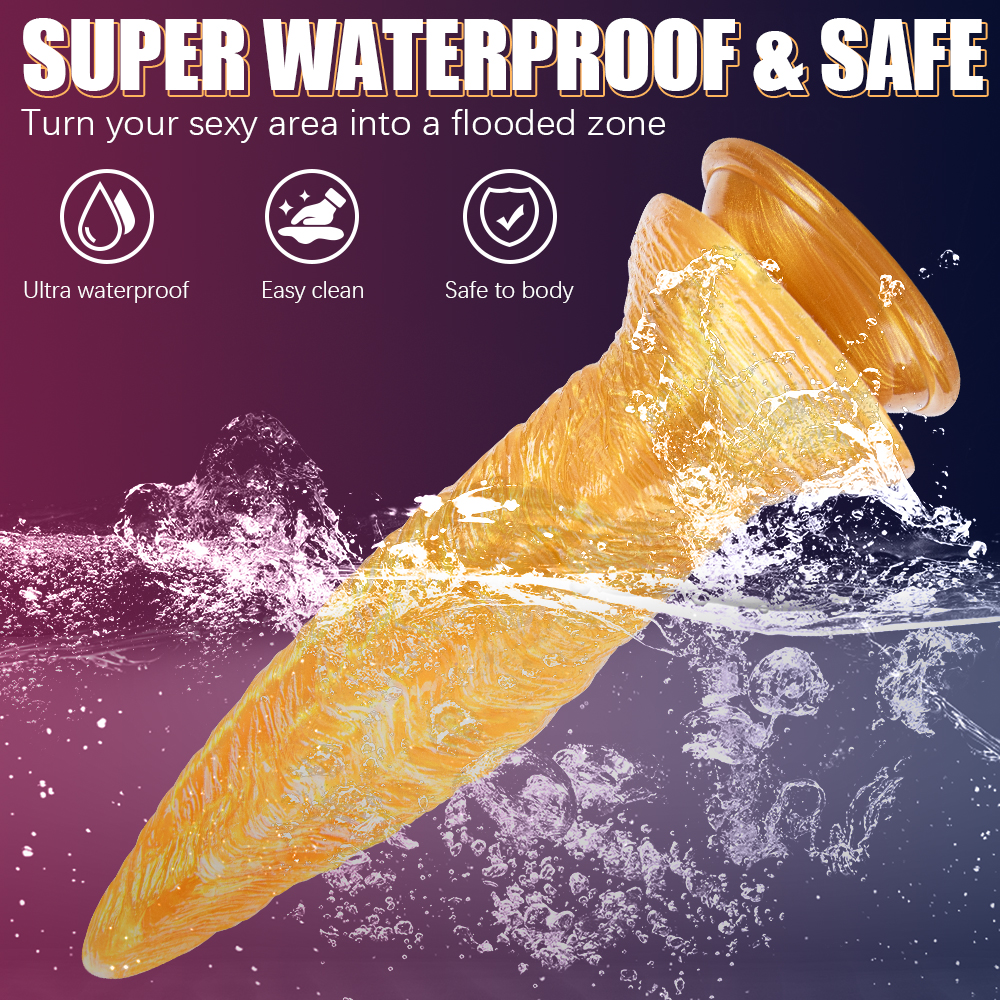 Herrenspielzeug f&uuml;r Erwachsene, Fantasy-Gold-Alien-Dildo, Tierdildos mit buntem Monster-Design