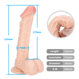 Realistischer Weich-PVC-Fleisch-Penis-Vagina-Dildo, gro&szlig;er Anal-Buttplug mit Saugnapf f&uuml;r Frauen