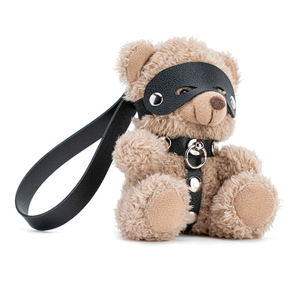 Portachiavi Orso BDSM in pelle PU con imbracatura per orso